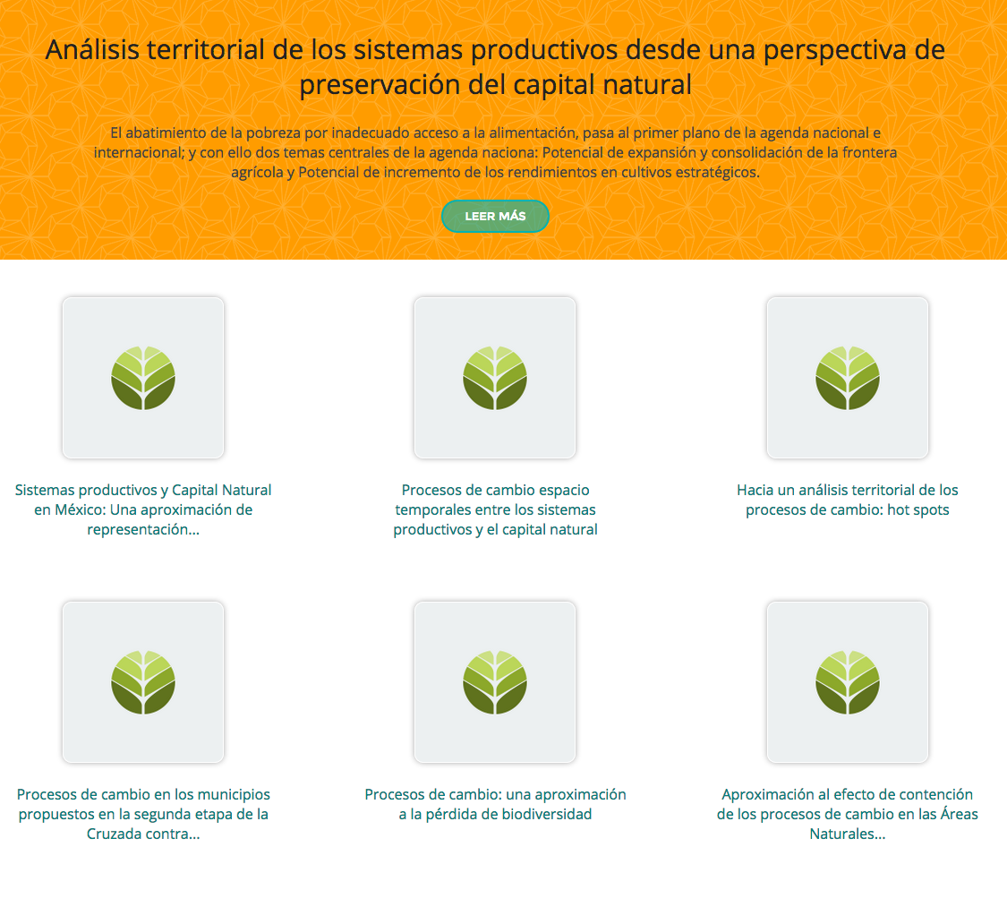 Análisis territorial de los sistemas productivos desde una perspectiva de preservación del capital natural, (CentroGeo), 2015